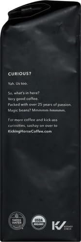 Kicking Horse Coffee, Decaf, Swiss Water Process, Dark Roast, Whole Bean, 10 Oz - Certified Organic, Fairtrade, Kosher Coffee