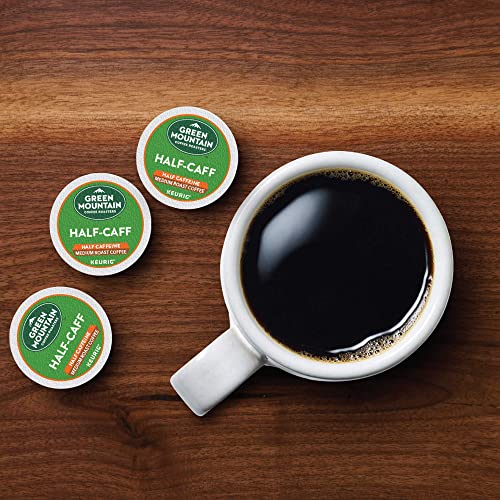 Green Mountain Coffee Roasters Half Caff, Single-Serve Keurig K-Cup Pods, Medium Roast Coffee Pods, 32 Count