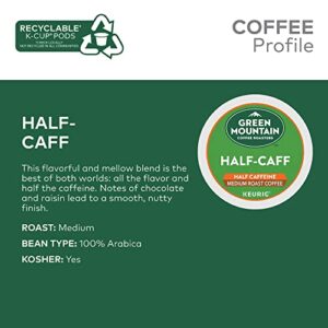 Green Mountain Coffee Roasters Half Caff, Single-Serve Keurig K-Cup Pods, Medium Roast Coffee Pods, 32 Count