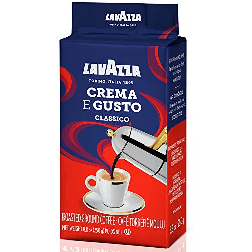 Lavazza Espresso Dark Roast Ground Coffee, 8.8oz Bricks (4 Pack), Authentic Italian Blend Roasted in Italy, Non GMO