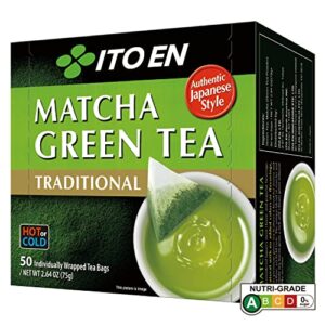 ito en traditional matcha green tea 50 count zero calories, caffeinated