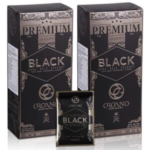 2 boxes organo gourmet black coffee, 100% certified ganoderma lucidum (60 sachets)