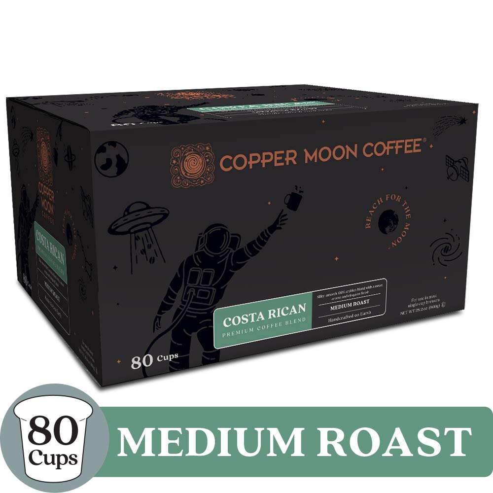 Copper Moon Single Serve Coffee Pods For Keurig K-Cup Brewers, Medium Roast, Costa Rican Blend, 80 Count