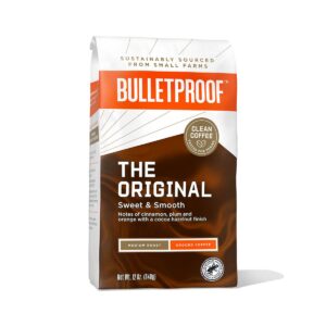 bulletproof original medium roast ground coffee, 12 ounces, 100% arabica coffee sourced from guatemala, colombia & el salvador