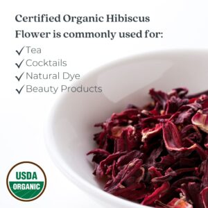 Starwest Botanicals Organic Egyptian Hibiscus Flowers Tea Loose Cut and Sifted, 1 Pound Bulk