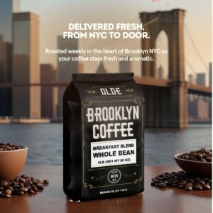 BROOKLYN COFFEE Whole Bean, Italian Dark Roast (5lb) Extra Strong, Delicious Taste, Heavenly Aroma - Fresh Bulk Coffee Beans Roasted Weekly in NYC