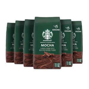 starbucks ground coffee—mocha flavored coffee—no artificial flavors—100% arabica—6 bags (11 oz each)