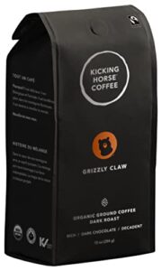 kicking horse coffee, grizzly claw, dark roast, ground, 10 oz - certified organic, fairtrade, kosher coffee