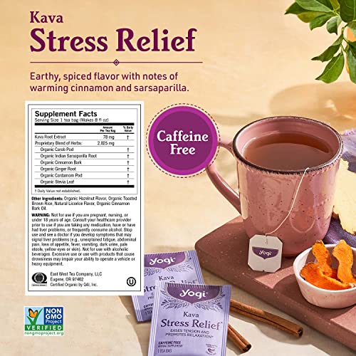 Yogi Tea Stress Relief & Herbal Tea Variety Pack - 16 Tea Bags per Pack (6 Packs) - Organic Herbal Tea Sampler - Includes Bedtime Tea, Kava Stress Relief Tea, Soothing Caramel Bedtime Tea & More