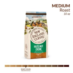 New England Coffee Hazelnut Crème Decaffeinated Medium-Roast Ground Coffee, 10oz. Bag (Pack of 3)