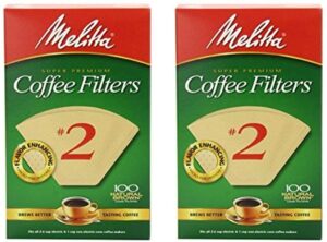 melitta cone coffee filter #2 - natural brown 100 count (2 pack)