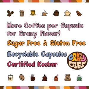 Crazy Cups Flavored Coffee in Single Serve Coffee Pods - Flavor Coffee Variety Pack for Keurig K Cups Machine, 20 Count