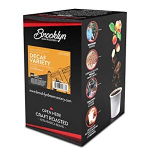 Brooklyn Beans Coffee for Keurig Coffee Pods Compatible with 2.0 K-Cup Brewers, Assorted Decaf Variety Pack, 40 Count (Pack of 1), BB DV40