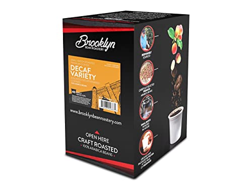 Brooklyn Beans Coffee for Keurig Coffee Pods Compatible with 2.0 K-Cup Brewers, Assorted Decaf Variety Pack, 40 Count (Pack of 1), BB DV40