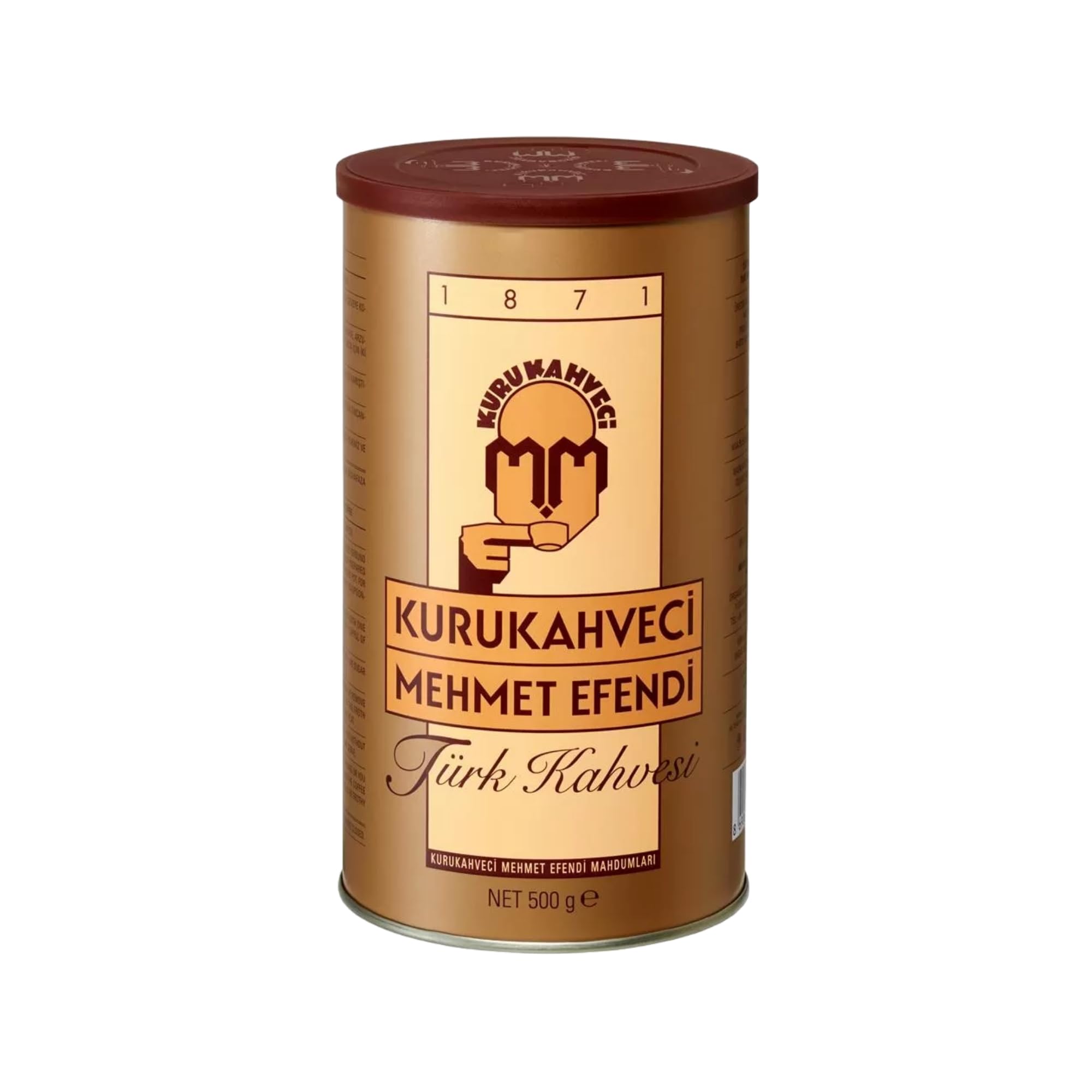 KURUKAHVECI MEHMET EFENDI Turkish Coffee Ground Roasted Turkish Traditional Coffee Kurukahveci Mehmet Efendi Since 1871 (17.6 OZ / 500 Gr Can) Pack of 1