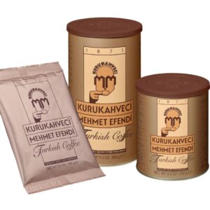 KURUKAHVECI MEHMET EFENDI Turkish Coffee Ground Roasted Turkish Traditional Coffee Kurukahveci Mehmet Efendi Since 1871 (17.6 OZ / 500 Gr Can) Pack of 1