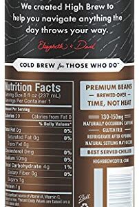 HIGH Brew Coffee Cold Brew Coffee + Protein, Black And Bold, 8 Oz Can, 12/pack