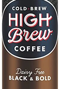 HIGH Brew Coffee Cold Brew Coffee + Protein, Black And Bold, 8 Oz Can, 12/pack
