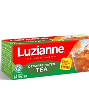 Luzianne Decaffeinated Iced Tea Bags, Family Size, Unsweetened, 144 Tea Bags (6 Boxes of 24 Count Pack), Specially Blended For Iced Tea, Clear & Refreshing Home Brewed Southern Iced Tea