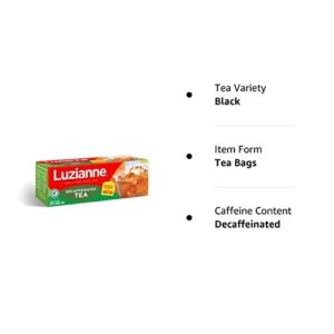 Luzianne Decaffeinated Iced Tea Bags, Family Size, Unsweetened, 144 Tea Bags (6 Boxes of 24 Count Pack), Specially Blended For Iced Tea, Clear & Refreshing Home Brewed Southern Iced Tea