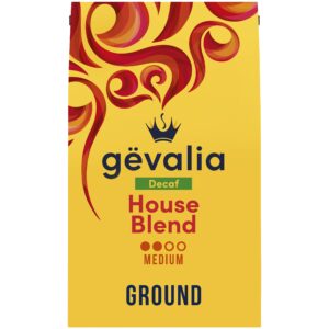 gevalia decaf house blend medium roast ground coffee (20 oz bag)