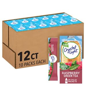crystal light sugar-free raspberry green tea on-the-go powdered drink mix 120 count-10 count (pack of 12)