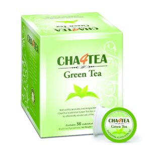 cha4tea 36-count green tea pods for keurig k-cup brewers
