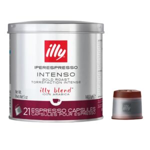 illy coffee iperespresso capsules - single-serve coffee capsules & pods - single origin coffee pods – intenso dark roast with notes of cocoa & fruit - for iperespresso capsule machines – 21 count