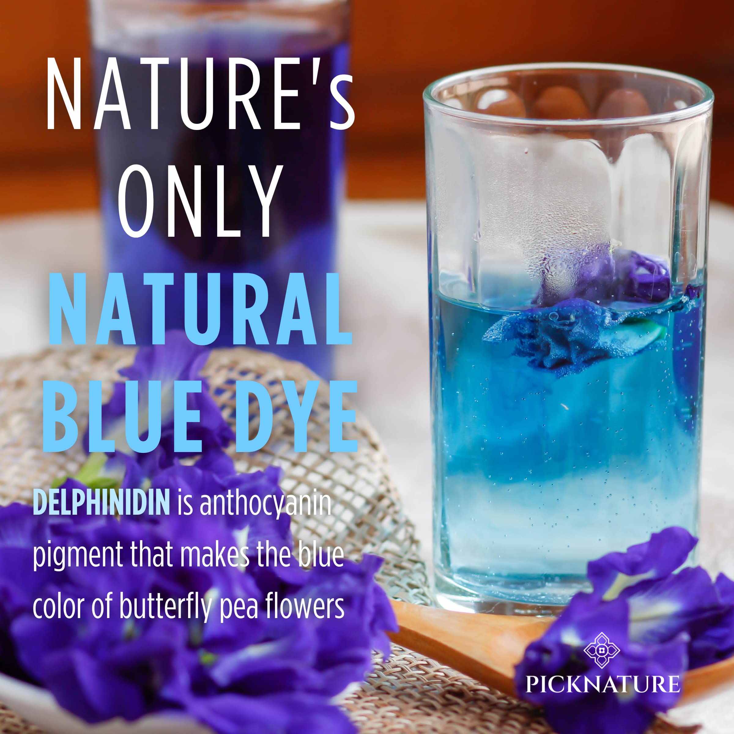 PICKNATURE Butterfly Pea Flower Tea Loose Leaf Freshly Picked from Thailand | 3.5 oz (300+ Cups) | Herbal Blue Tea Gifts | USDA Organic