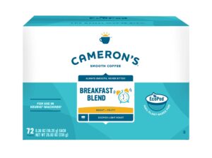 cameron's coffee single serve pods, breakfast blend, 72 count (pack of 1)