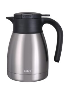gint 34oz thermal coffee carafe, insulated stainless steel coffee carafes for keeping hot/double walled vacuum coffee carafe (silver, 1l)