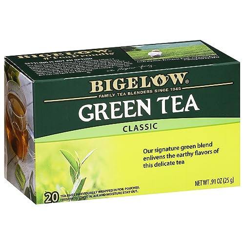 Bigelow Tea Classic Green Tea, Caffeinated, 20 Count (Pack of 6), 120 Total Tea Bags