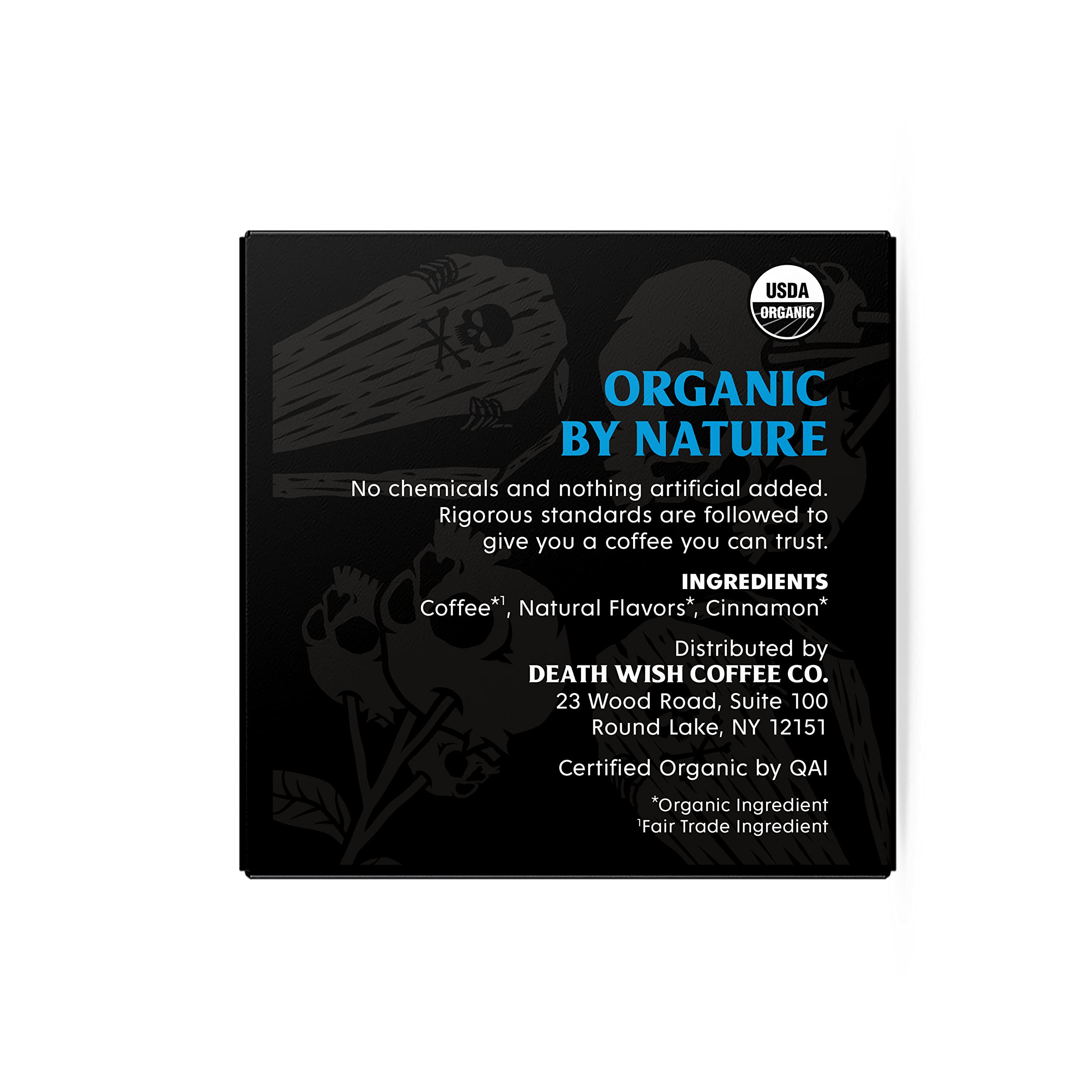 Death Wish Coffee Co. Single Serve Coffee Pods - Extra Kick of Caffeine - Blue and Buried: Blueberry Vanilla Flavored Coffee Pods