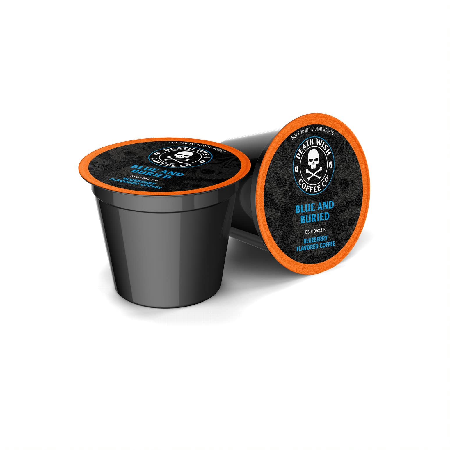 Death Wish Coffee Co. Single Serve Coffee Pods - Extra Kick of Caffeine - Blue and Buried: Blueberry Vanilla Flavored Coffee Pods