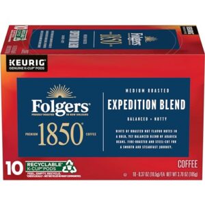 folgers 1850 expedition blend medium roast coffee, 60 keurig k-cup pods