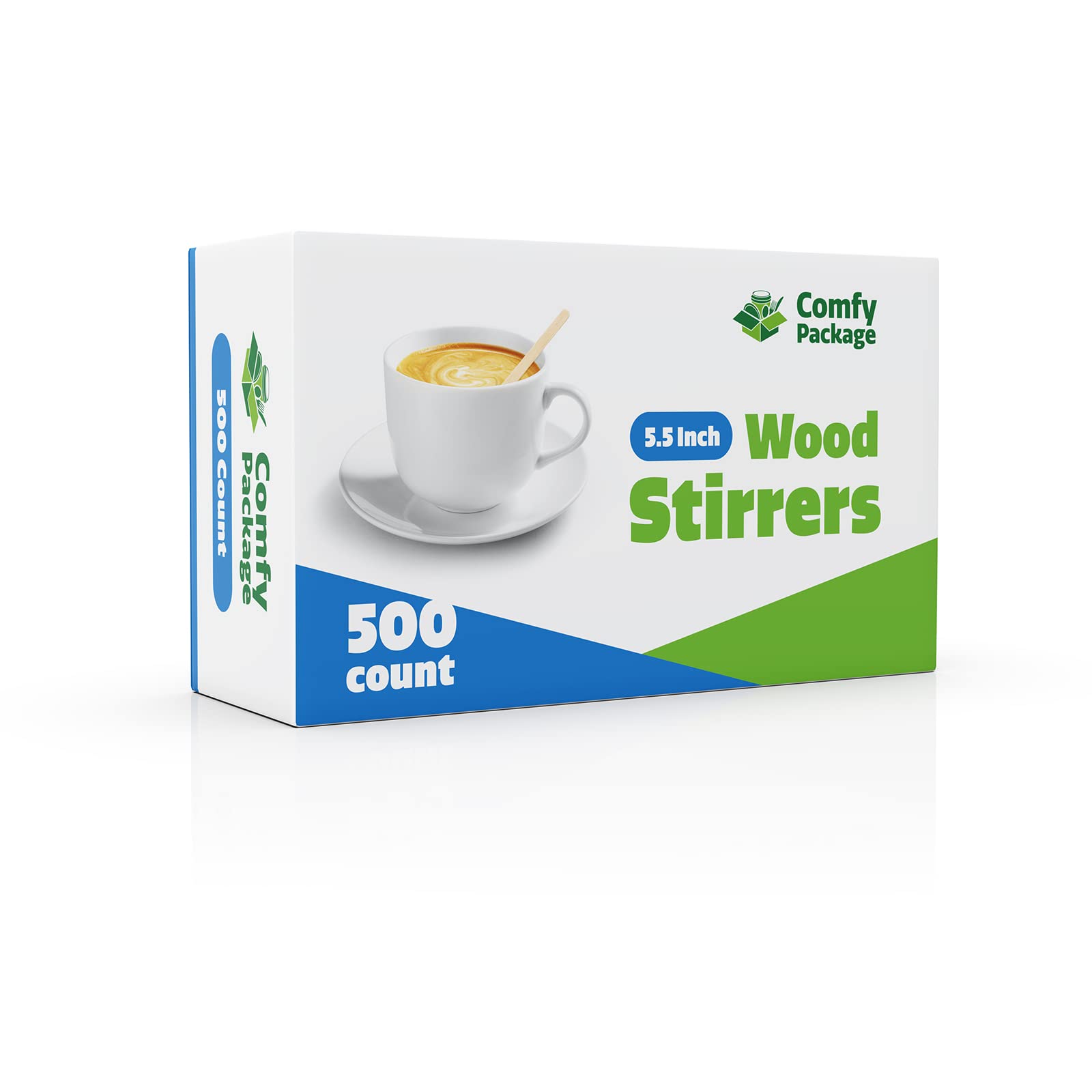 Comfy Package, [500 Count] 5.5 Inch Wooden Coffee Stirrers - Wood Stir Sticks