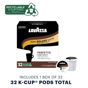 Lavazza Perfetto Single-Serve Coffee K-Cup® Pods for Keurig® Brewer, 32 Count, Full-bodied dark roast with bold, dark flavor and notes of caramel, 100% Arabica