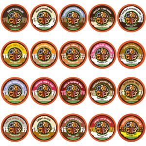 crazy cups flavored decaf coffee single serve cups for keurig k cup brewer variety pack sampler, 20 count (pack of 1)