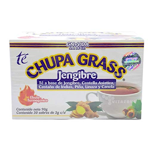 New Improved Formula Tea CHUPA Grass - Tea Based Ginger, Gotu Kola & Cinammon & Te CHUPA Panza Jengibre (30 Tea Bags/0.10 oz Each)