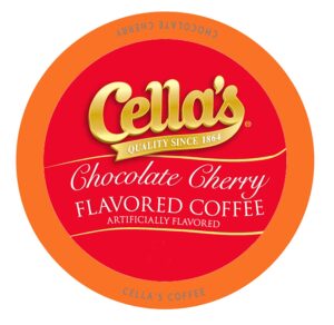 cella's chocolate cherry flavored coffee, compatible with 2.0 keurig k cup brewers, 40 count (pack of 1)