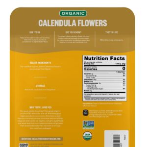 FGO Organic Calendula Flowers, Whole, 100% Raw From Egypt, 4oz, Packaging May Vary (Pack of 1)