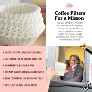 Drink Katy's Extra Large Coffee Filters (13 Inch x 5 Inch) Premium, Big, Tall Filters for Bunn 1.5 to 3 Gallon Commercial Coffee & Tea Machines, Proudly Woman-Owned (Bulk Pack)