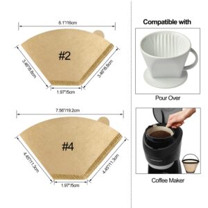 Pro Mael #4 Cone Coffee Filters Paper Disposable for Pour Over and Drip Coffee Maker, Better Filtration No Blowouts, Made from Unbleached Natural Filter Paper (100 Count)