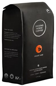 kicking horse coffee, smart ass, medium roast, whole bean, 2.2 pound - certified organic, fairtrade, kosher coffee