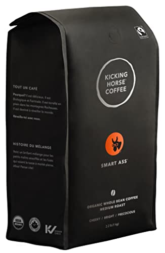 Kicking Horse Coffee, Smart Ass, Medium Roast, Whole Bean, 2.2 Pound - Certified Organic, Fairtrade, Kosher Coffee