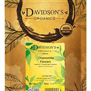 Davidson's Organics, Chamomile Flowers, Loose Leaf Tea, 16-Ounce Bag