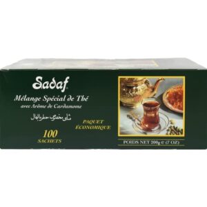 Sadaf Cardamom Tea Bags | Special Blend Cardamom Ceylon Black Tea | Quicktea Product harvested in Sri Lanka | 100 bags (Pack of 1)