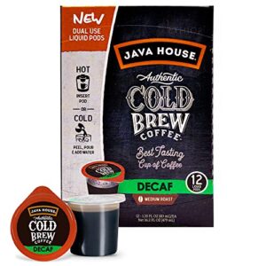 java house cold brew coffee concentrate single serve liquid pods - 1.35 fluid ounces each (decaf, 12 count)…