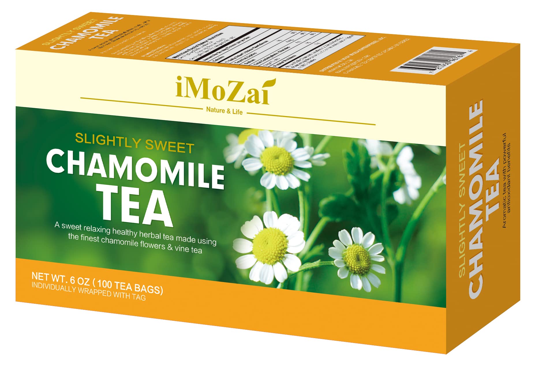 Imozai Chamomile Tea Bags 100 Count Individually Wrapped