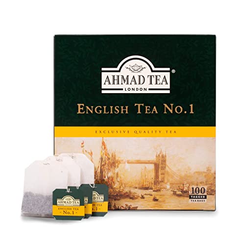 Ahmad Tea Black Tea, English Tea No.1 Teabags, 100 ct - Caffeinated & Sugar-Free